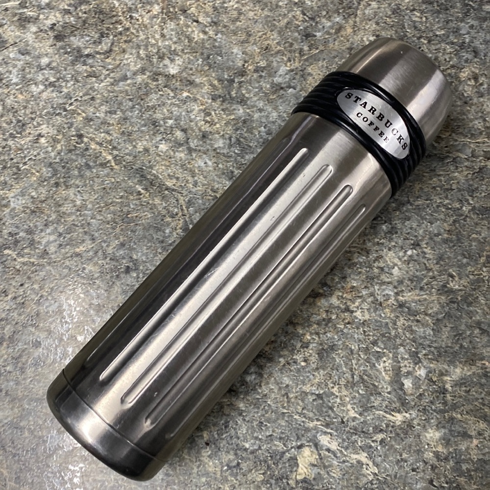 2004 RARE Starbucks Coffee Barista Slim Bullet Style Ribbed Travel To Go…